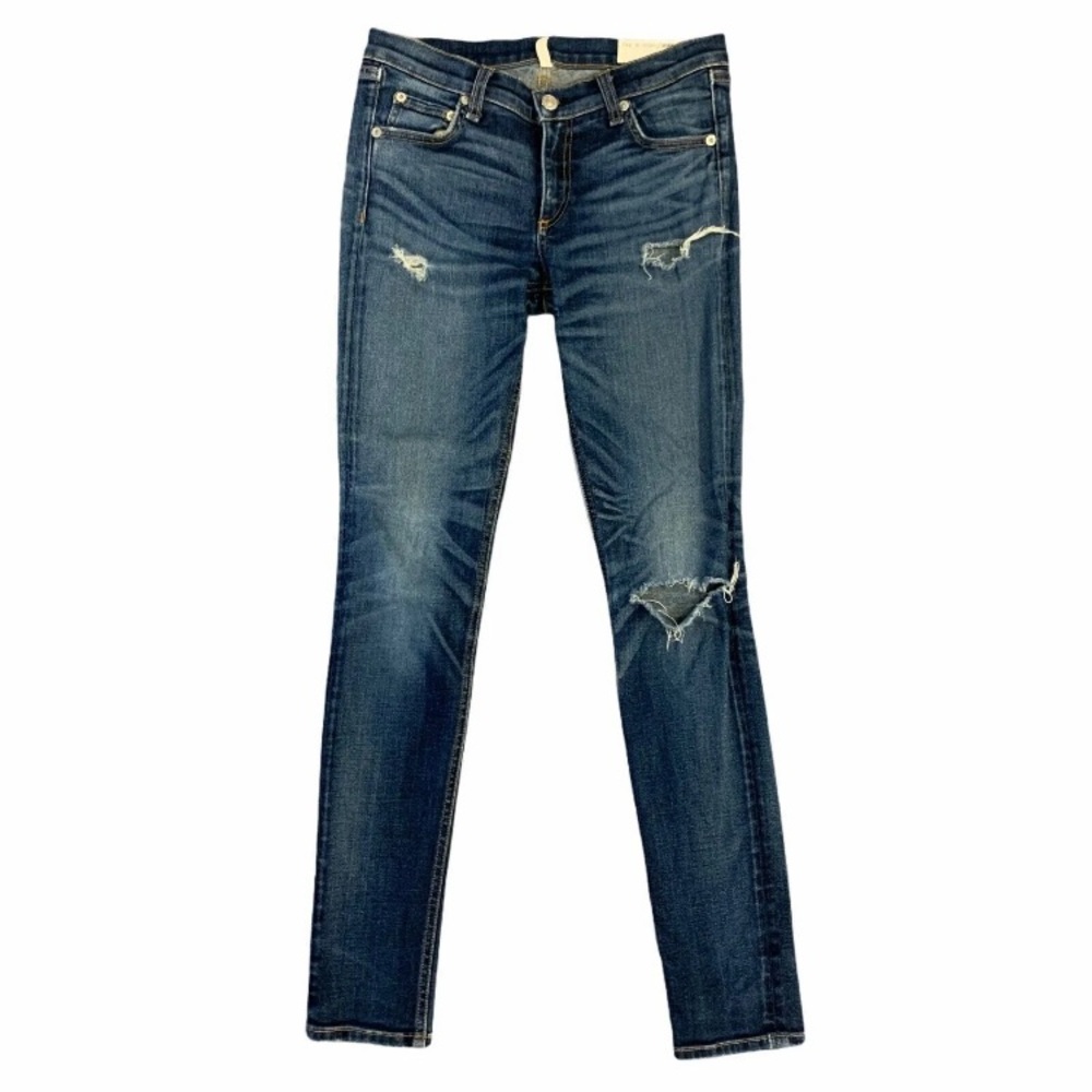 RAG & BONE "THE CATE MID-RISE SKINNY" Destroyed Jeans In "SHEFFIELD"